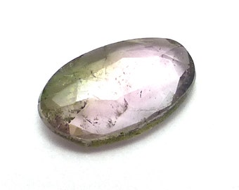 Tourmaline Cabochon Rose Cut Watermelon Pink Green Small Gemstone Rubellite One of a Kind Faceted Handmade Handcut