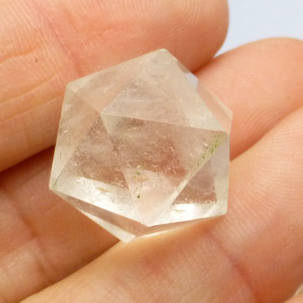 Clear Natural Quartz Crystal Icosahedron Meditation Reiki Healing Stone Brazilian Water Symbol Chakra All Seeing Eye Meaningful Metaphysical