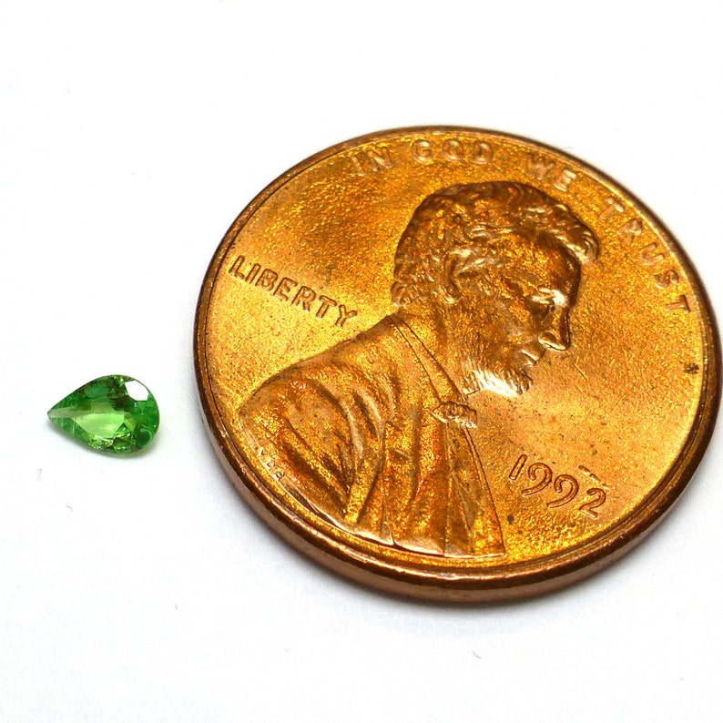 Tsavorite Loose Gemstone 4x3 Mm Pear .125 Carats Hand Etsy