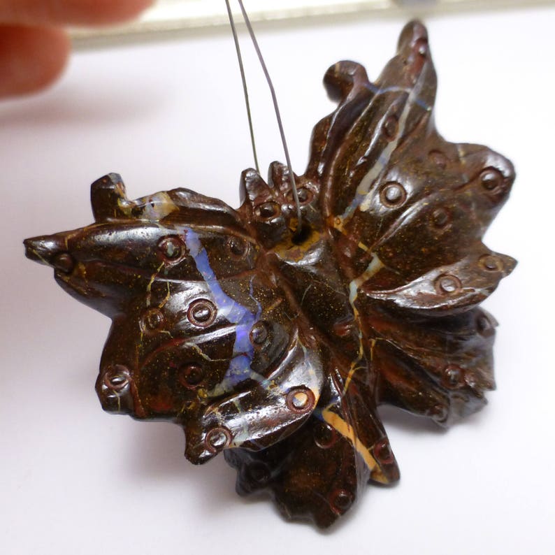 Boulder Opal Butterfly Focal Bead Australian 3D Carved AMAZING Matrix One of a Kind handmade Unique Migration Christmas Gift