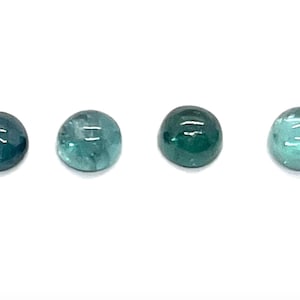 1 Karat Blauer Turmalin Cabochon ONE 6,5 mm +/- Runde seltene Indigolith gewölbte natürliche Edelstein Perfekte Ringstein Karibik Aqua Paraiba Bild 1