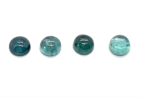 1 Carat Blue Tourmaline Cabochon ONE 6.5mm +/- Round Rare Indicolite Domed Natural Gemstone Perfect Ring stone Caribbean Aqua Paraiba