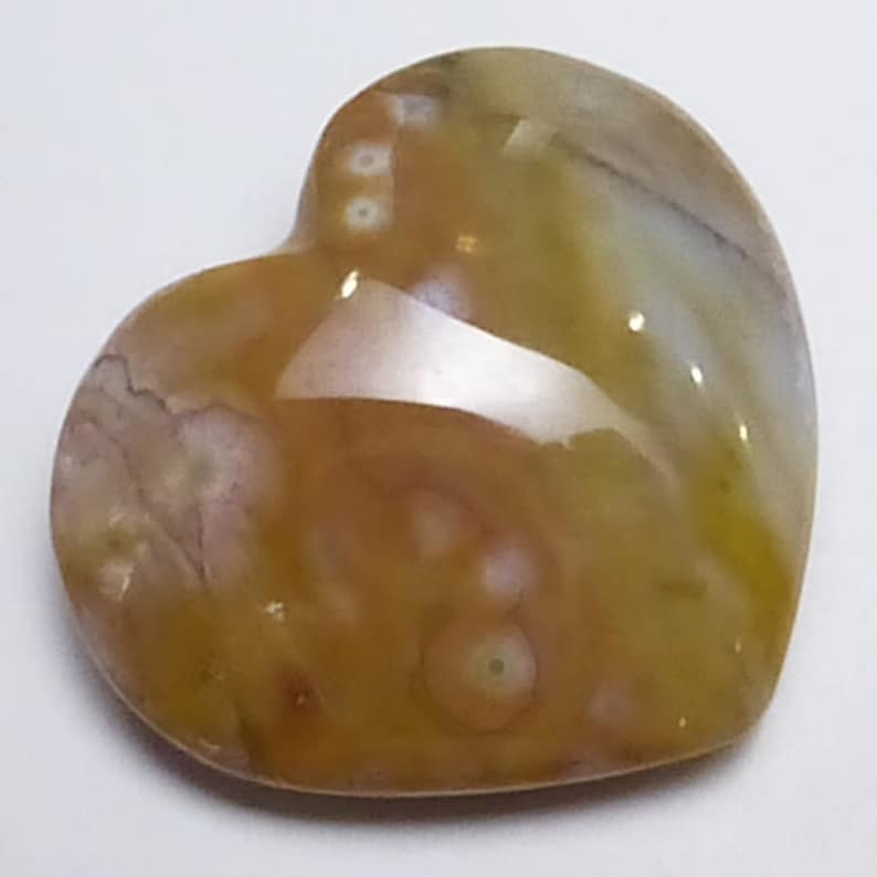 Ocean Jasper Cabochon Heart Shaped Quality Hand Cut Designer Form One of a Kind Beautiful Pattern Modeling LARGE