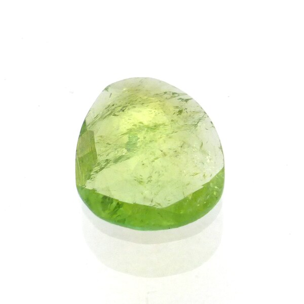 Tourmaline Cabochon Yellow green  Rose Cut Watermelon Small Gemstone One of a Kind Faceted Handmade Handcut