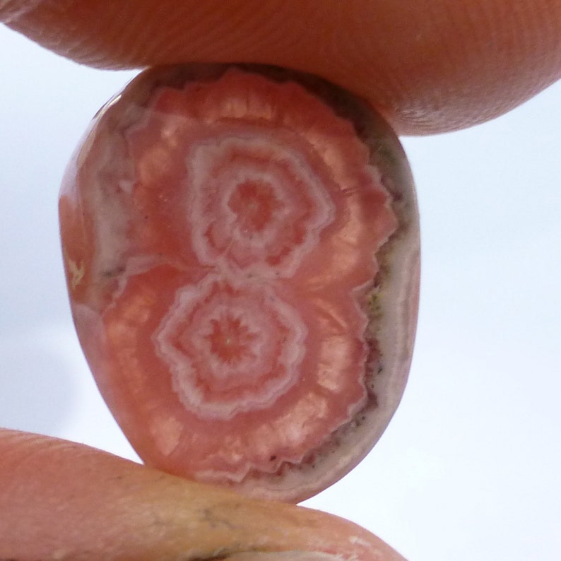 Rhodochrosite Bulls Eye Cabochon Translucent Stalactite Stalagmite Gemstone One of a Kind Rare Handmade Lisajoy Sachs Design Pink