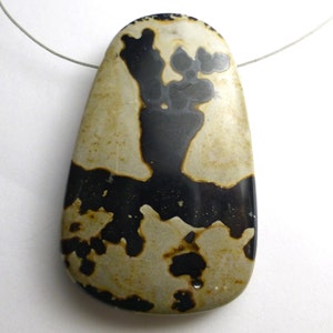 61.590 Karat Plume Jaspis LARGE Focal Bead Geschliffen Cabochon Einzigartige ungewöhnliche Perlen Perlenarbeit Geburtstagsgeschenk Schmuck Halskette Poppy
