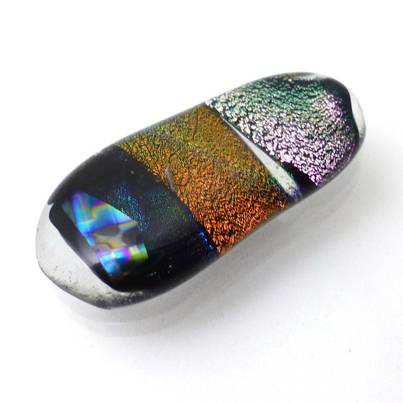 Dichroic Glass Cabochon Handmade One of a Kind Handmade Lisajoy Sachs Design To Use in Designer Jewelry Necklace Pendant Ring