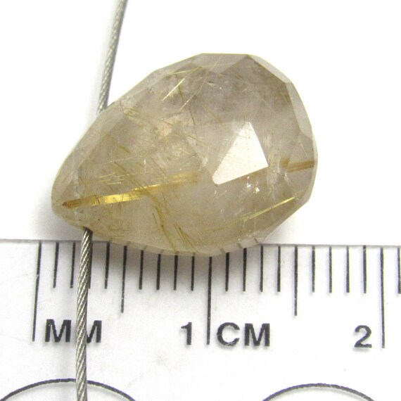Faceted Nugget Rutilated Quartz Focal Bead Rutilated Quartz Bead 22 mm Focal Faceted Nugget Rutilated Quartz Focal Bead Rutilated Quartz Bead 22 mm Focal