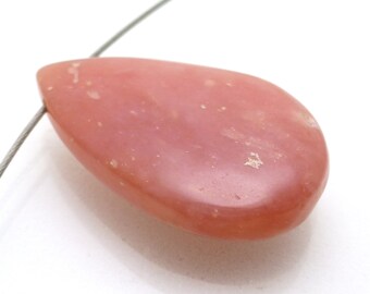 Pink Peruvian Opal Andean Peru Tear Drop Smooth Briolette Focal Pendant One of a Kind Rare Peach Rose Light Pink Teardrop