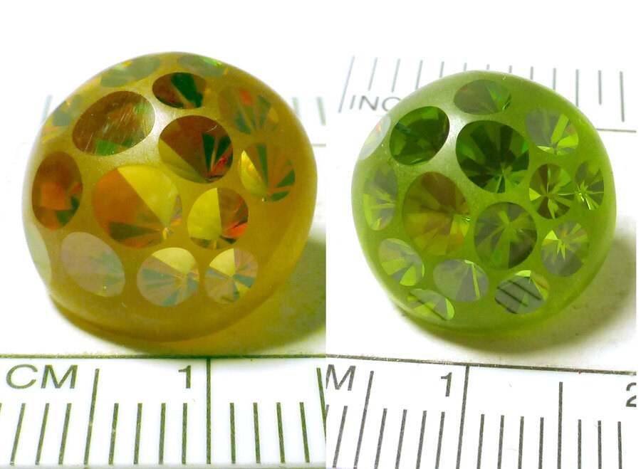 27.295 Carats Color Change Lab Zirconia Leopard Dome Yellow Topaz to ...