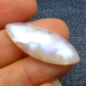 22.940 Carats Rainbow Moonstone Cabochon Blue Schiller Reflective Translucent Jewelry Designer Hand Made One of a Kind Rare