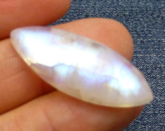 22.940 Carats Rainbow Moonstone Cabochon Blue Schiller Reflective Translucent Jewelry Designer Hand Made One of a Kind Rare