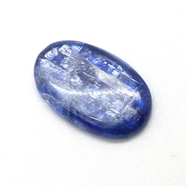 Cabochon en cyanite bleue de 14,07 carats, cristal de Schiller réfléchissant naturel non traité, chakra de méditation métaphysique, fait main Lisajoy Sachs