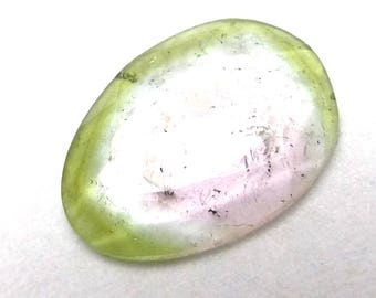 1.435 Carats Tourmaline Cabochon Rose Cut Watermelon Pink Green Small Gemstone Rubellite One of a Kind Faceted Handmade Handcut