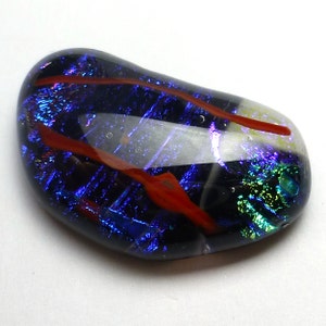 24.535 Carats Dichroic Glass Cabochon Handmade One of a Kind Lisajoy Sachs Design Designer Jewelry Necklace Pendant Unique Unusual Ring