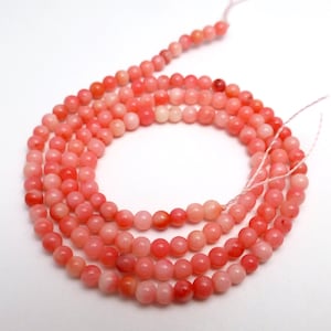 3 mm コーラルビーズ ラウンド スムース ナチュラル ピンク ピーチ 15.5 インチ フルストランド ストリング ビーズ 愛らしいリッチカラー ノーティクル ビーチ 夏 ウェディング