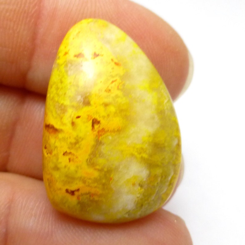 Bumble Bee Jasper Cabochon Free Form Hand Cut Lapidary Rare Material Bali Indonesia West Java Orange Yellow Grey Black Saffron Pendant Ring