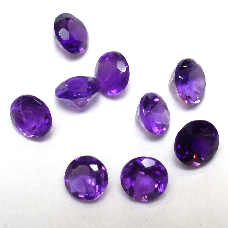 Amethyst Loose Gem Stones 4mm Round Brilliant Cut Calibrated Etsy