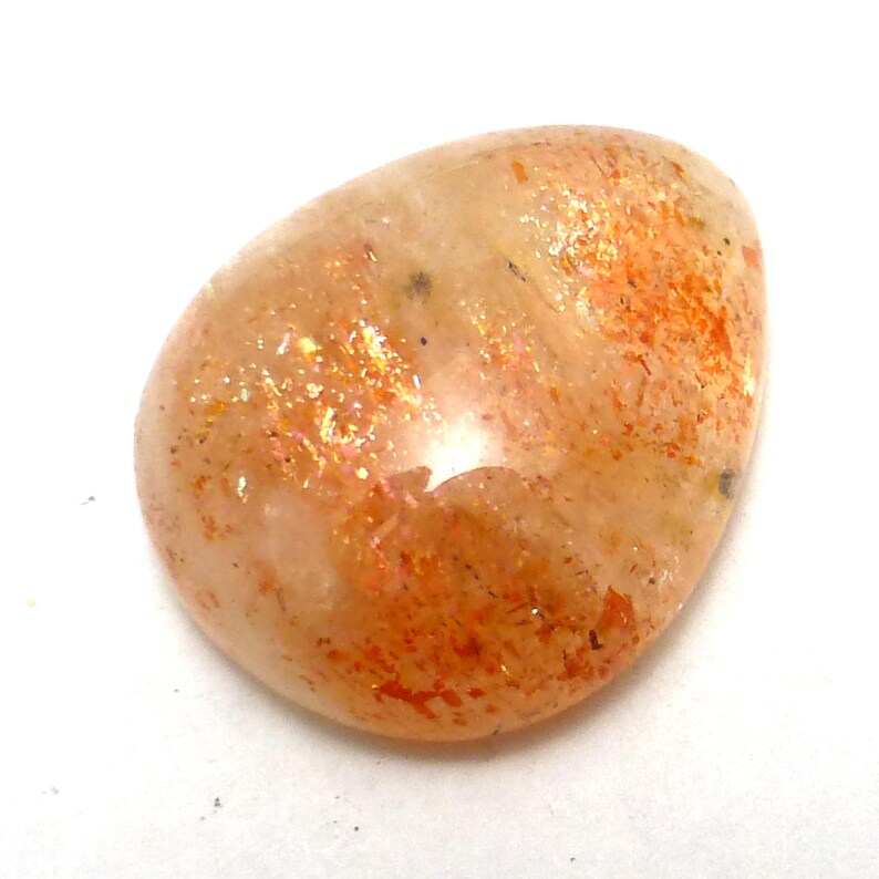 Sunstone Cabochon Orange Sparkle Aventurine Intense One of a Kind Rare Gemstone Rainbow Feldspar Natural Labradorite Glow Schiller Sparkle