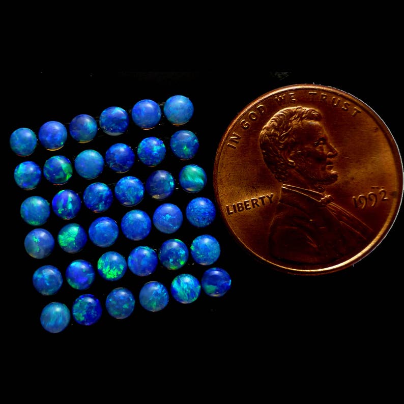 Lightning Ridge Black Opal 3mm ONE Calibrated Cabochon Round Solid BlueGreen Australian Boulder Jelly Stacking Rings Ring Jewelry Repair