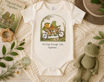 Frog and Toad Baby Onesie®, Storybook Toddler T-Shirt, Rolling Through Life with You Baby Bodysuit, Storybook Baby Onesie®, Baby Shower Gift
