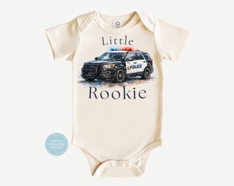 Little Rookie Baby Onesie | Police Baby Shirt | Police Baby Bib | Future Police Officer | Cop Baby Outfit | Police Baby Gift