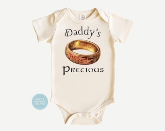 Daddy's Precious Halfling Baby Bodysuit: Lord of the Rings Nerdy Gift