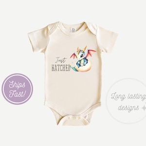 Adorable Dragon Baby Bodysuit, Just Hatched Cute Dragon Theme Baby Shirt, Dragon Baby Reveal Outfit Gift, Dragon Baby Coming Home Outfit