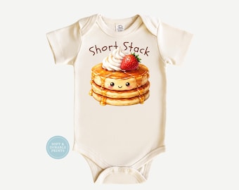 Short Stack Pancake Baby Onesie | Pancake Toddler Shirt | Breakfast Baby Bib | Strawberry Brunch Outfit | Cute Baby Gift