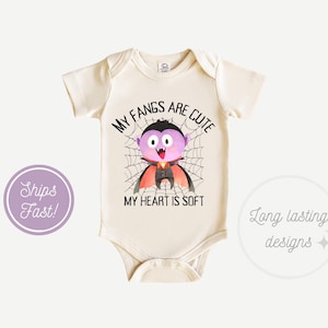 My Fangs Are Cute Newborn Boy Onesies | Stylish and Comfortable | Perfect Monster Baby Shower Gift, Halloween Baby Shirt