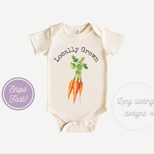 Locally Grown Baby Onesie®, Natural Onesie®, Carrot Bodysuit, Vegetable Baby Onesie®, Boho Onesie®, Vegetable Toddler Shirt