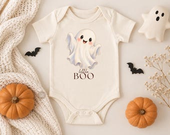 Little Boo Halloween Baby Onesie | Cute Ghost Toddler Shirt | Baby Halloween Bib | First Halloween Outfit | Spooky Season Baby Gift