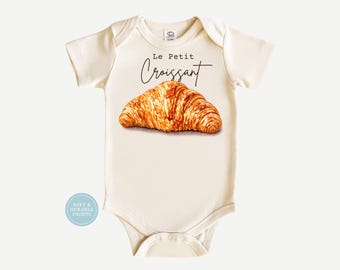 Le Petit Croissant Baby Onesie | French Bakery Baby Shirt | Paris Baby Bib | Croissant Toddler Shirt | Parisian Baby Gift