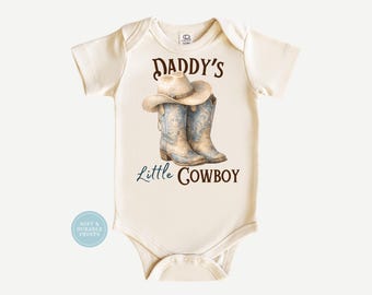 Daddy’s Little Cowboy Onesie | Western Baby Outfit | Cowboy Baby Bodysuit | Baby Boy Western Clothes | Ranch Baby Gift
