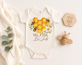 My First Bee-Day Shirt | Bee First Birthday Outfit | Honey Bee Birthday Shirt | Daisy Bee 1st Birthday Tee | Baby Girl First Birthday