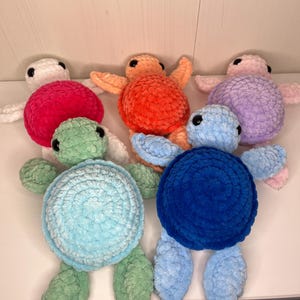 Medium Sized Turtle Plushie - Handmade Crocheted Item
