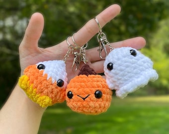 Peluche in miniatura di Halloween all'uncinetto - Con o senza portachiavi