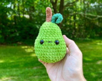 Pear Plushie - Handmade Crocheted Item