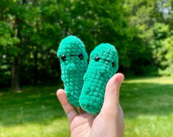 Pickle Plushie - Handmade Crocheted Item