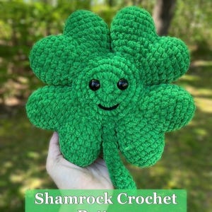 Patrón de crochet para amigurumi de trébol de cuatro hojas