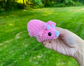 Miniature Triceratops Crocheted Plushie - With or Without Keychain