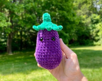 Eggplant Plushie - Handmade Crocheted Item