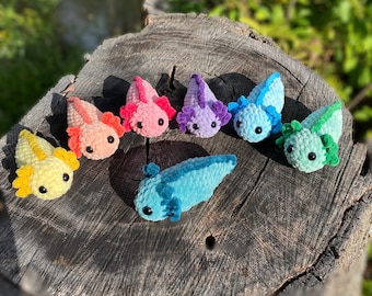 Baby Axolotl Plushie - Handmade Crocheted Item
