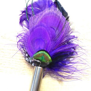 Small Bullet Casing Boutonnière pin, Peacock Pheasant and Turkey feather, choice of colors and casing, Wedding, Anniversary, Pallbearer image 6