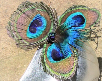 Peacock Feather Shoe Clips: Beaded Bridal Accessories
