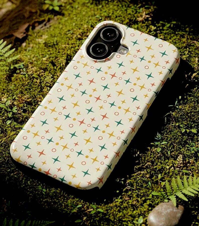Retro Starburst Phone Case | Mid-Century Modern Atomic Design , iPhone 17 16 15 14 13 12 case, Samsung galaxy case.🎁 Perfect Gift For  Retro & vintage lovers  Mid-century modern decor fans  Friends who love nostalgic, artsy designs retro phone case mid century modern atomic starburst vintage pattern retro aesthetic geometric phone case 1950s design mod phone case retro gift idea mid century style atomic era pattern colorful star case retro home gift retro mod design vintage phone cover