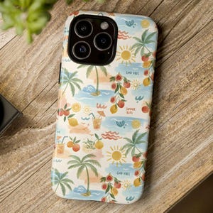 Stoere hoes met tropisch Palm Beach-patroon | iPhone-hoesje zomer citrus