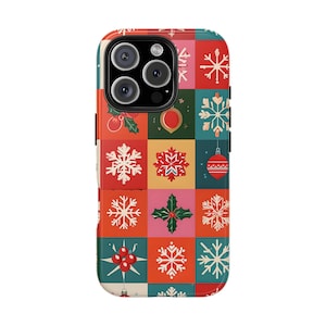 Festive Holiday Phone Case: Durable Lexan Plastic, Winter Design