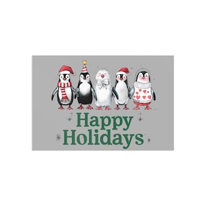 Holiday Penguin Postcards: Fine Art Christmas Greetings