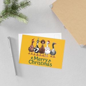 Merry Christmas Fine Art Postcards, Holiday Greeting Cards, Festive Decor, Unique Stationery, Christmas Gifts, Collectible Art